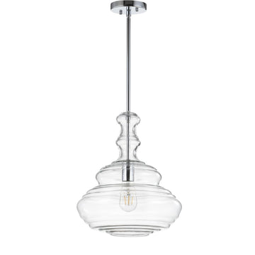 Bettina 13.37" Glass/Metal LED Pendant - JONATHAN Y